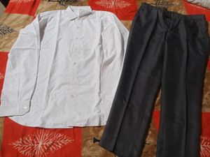 white shirt black shining pant