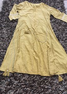 W Embroidered Yellow Kurta