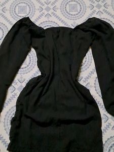 Mesh Sleeves Bodycon Dress