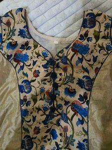 Navy Blue Silk Kurta Large