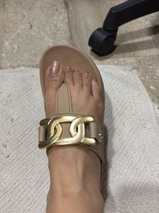 Chain Detail Thong Sandals