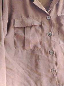 Brown Button-Down Top