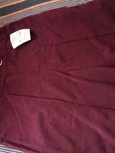 Burgundy Chain Belt Flare Pants
