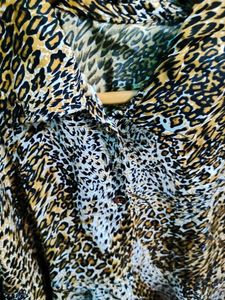 Leopard Print Button-Down Top