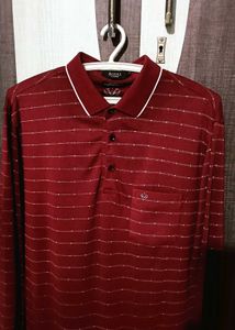 Striped Maroon Polo Shirt