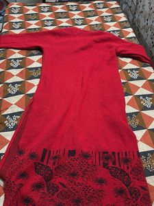 Red Printed Winter wear Kurta