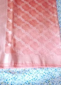 Elegant Peach Organza Silk Saree
