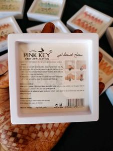 PINK KEY Press on Nails