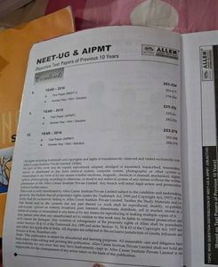 ALLEN NEET-UG &amp; AIPMT Test Papers