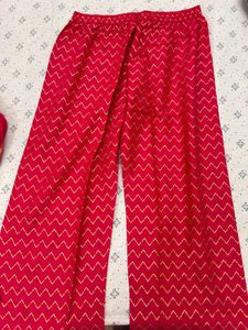 Red Printed Kurta Set