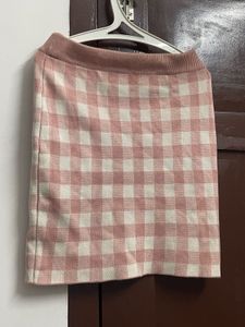 Pink Plaid Mini Skirt
