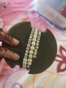 Sparkling Pearl &amp; Rhinestone Bracelet