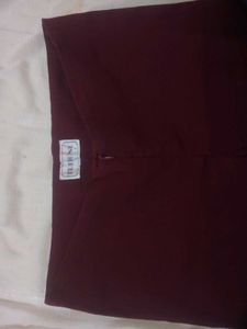 Burgundy Split Hem Pants