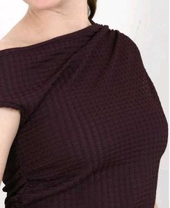 Burgundy One-Shoulder Top