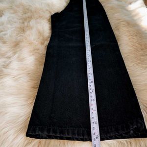 Black Ripped Wide-Leg Jeans for Women