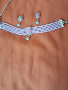 New Pink Chokar Necklace Set