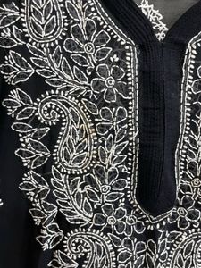 Black Chikankari Kurta