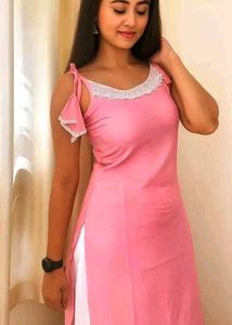 Pink Sleeveless Kurta