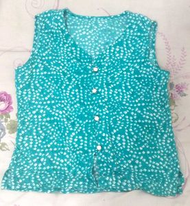 Abstract Printed V-Neck Sleevless Regular Top