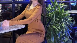 Brown Long Sleeve Bodycon  Dress