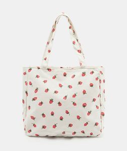 Strawberry Print Tote Bag