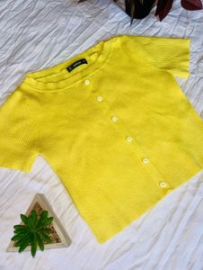 Shein Yellow Knit Top