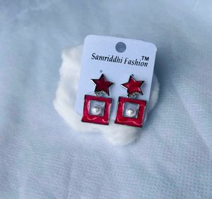 Star &amp; Pearl Drop Earrings