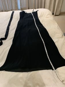 Lovely Black Gown With Belt