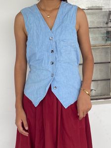 Chambray Sleeveless Vest