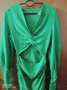 Green Cutout Mini Dress