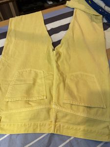 Mango Yellow Straight Fit High Rise Jeans