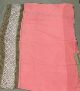 Elegant Pink Embroidered Saree