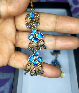 Blue And Gold Earring