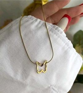 Anti Tarnish Gold Butterfly Pendant Necklace