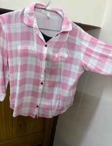 Pink Plaid Button-Down Shirt