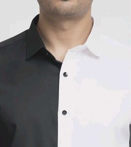 black and white combination shirt one free Gift🎁