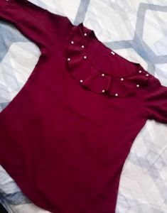Maroon Bell Sleeve Top