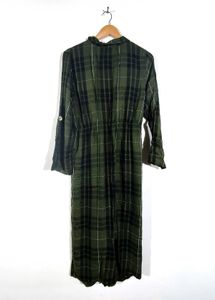 Olive And Black Checks Dress (Women&#39;s)