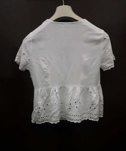 Zara White Eyelet Blouse