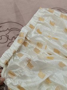 Vintage Cream &amp; Gold Patterned Pant ( Salwar )