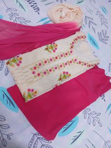 Beautiful Peach Magenta Suit Set