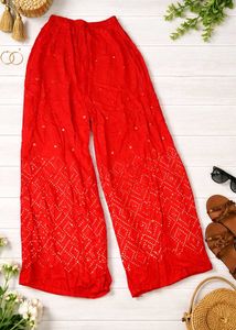 Red Printed Palazzos