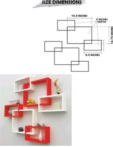 Wood Wall Decoration Intersecting Floating Shelves