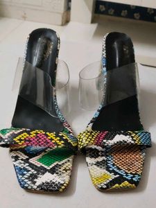 Snakeskin Print Heels