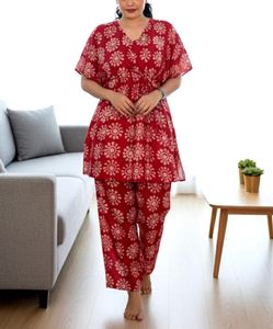 Red Floral Co-ord Set