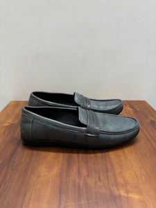 Gray Leather Loafers