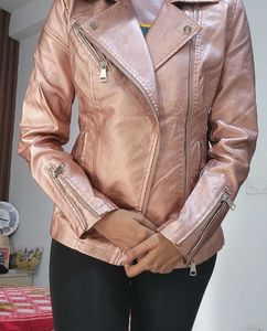 Cover Story Rose Gold Faux Leather Jacket