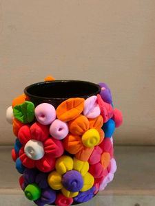 Floral Pencil Or Cosmetics Brush Holder