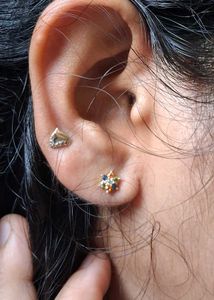Floral Stud Earrings Gold