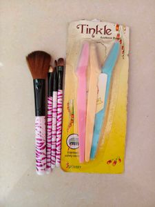 Eyebrow Razor And Makeup Brushes